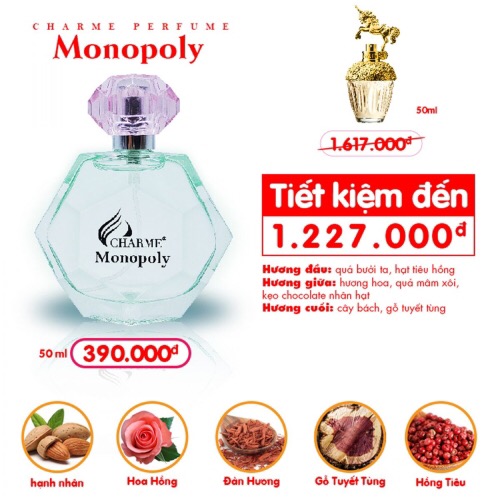 Nước hoa nữ charme monopoly 50ml