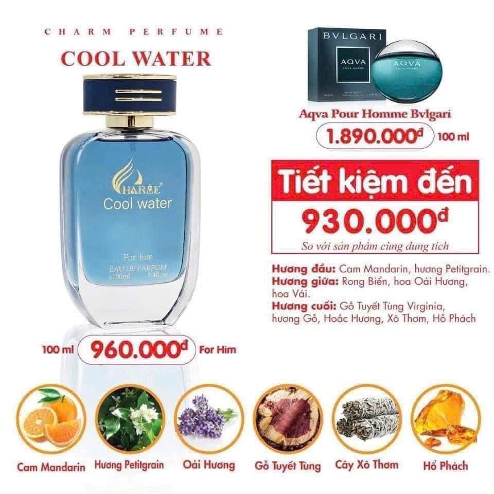 Nước hoa nam Charme Cool Water 100ml (Phiên bản 2024)