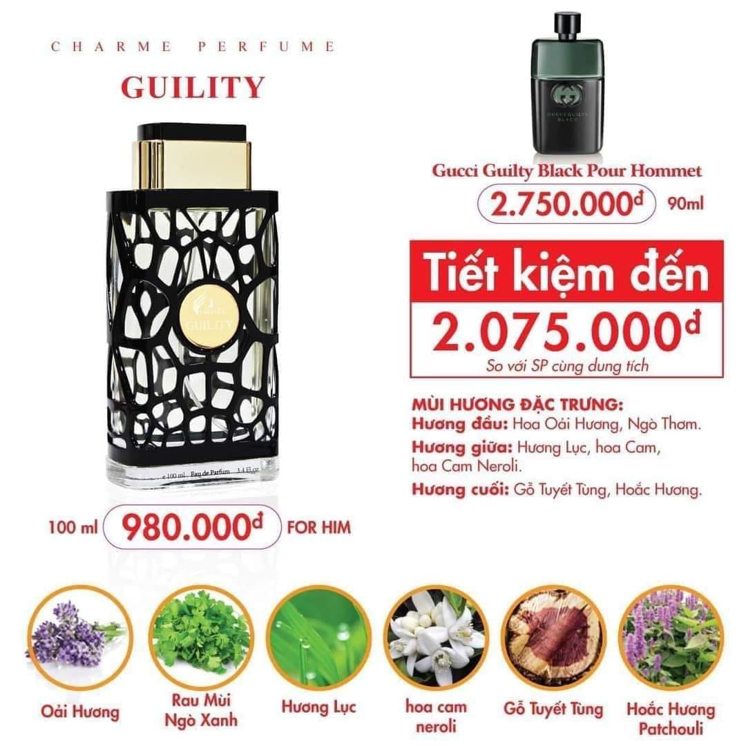 Nước Hoa Nam Charme Guility 100ml [Phiên Bản 2024]