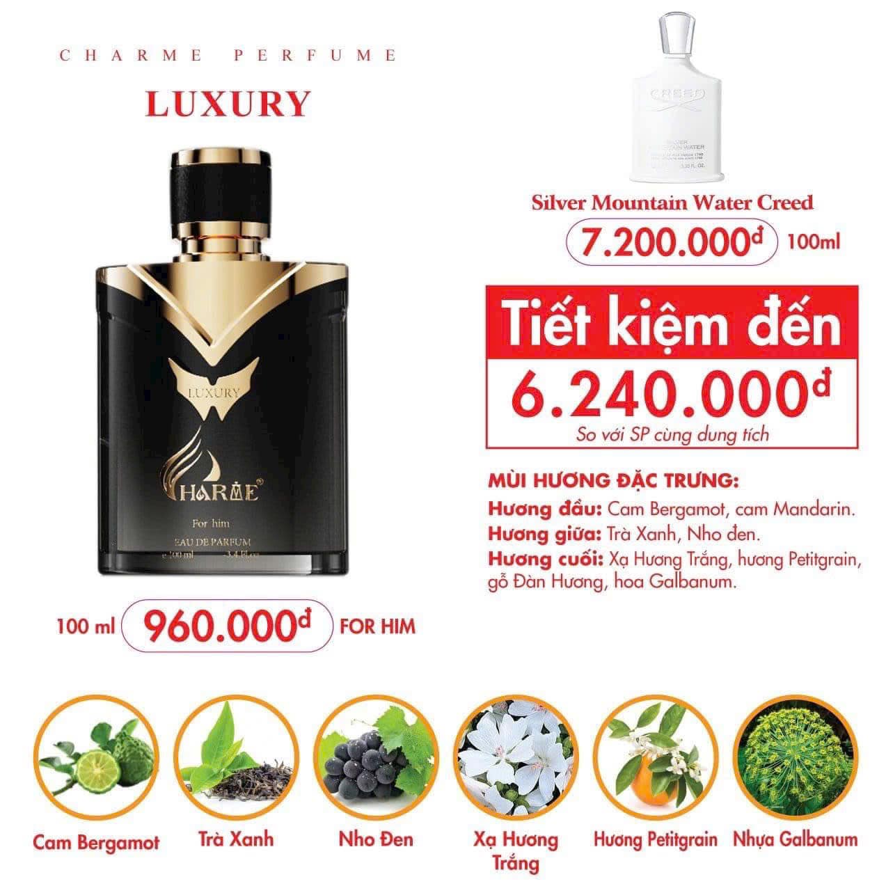 Nước Hoa Nam Charme Luxury 100ml (Phiên Bản 2024)