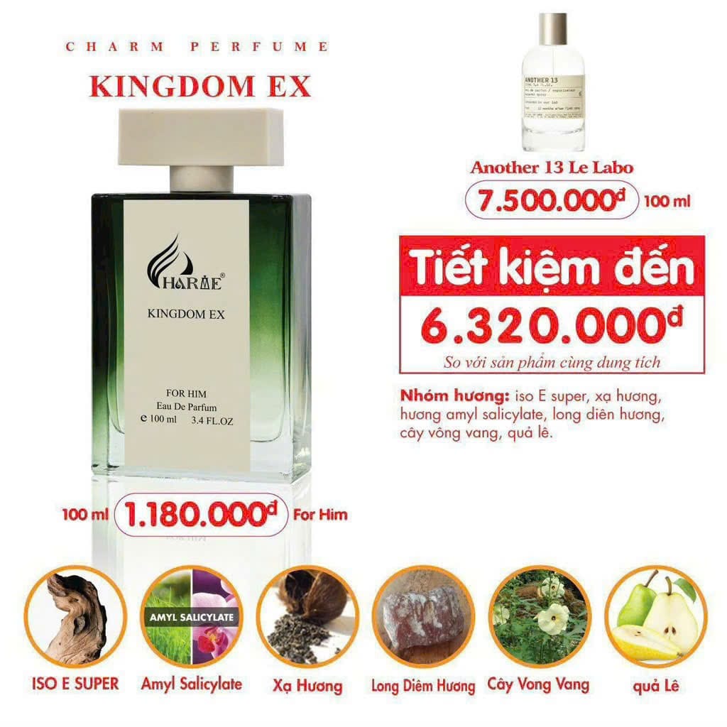 Nước Hoa Unisex Charme Kingdom EX 100ml (Phiên bản 2024)