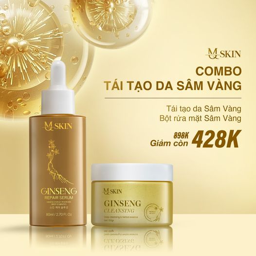 Combo tái tạo da sâm vàng MQ Skin