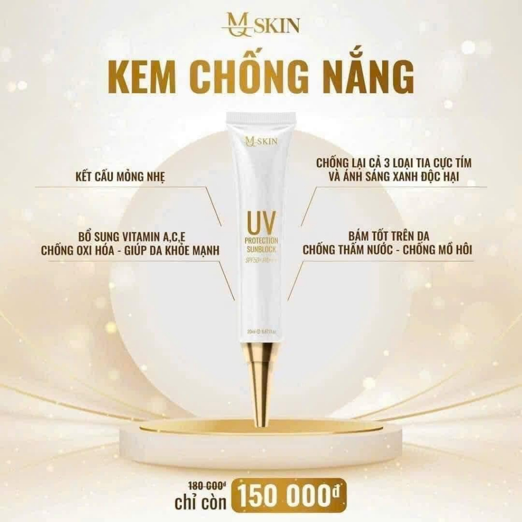 Kem Chống Nắng Sâm Vàng MQ Skin 20ml