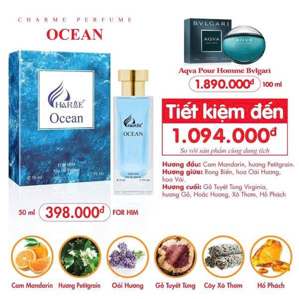 Nước hoa nam Charme Ocean 50ml