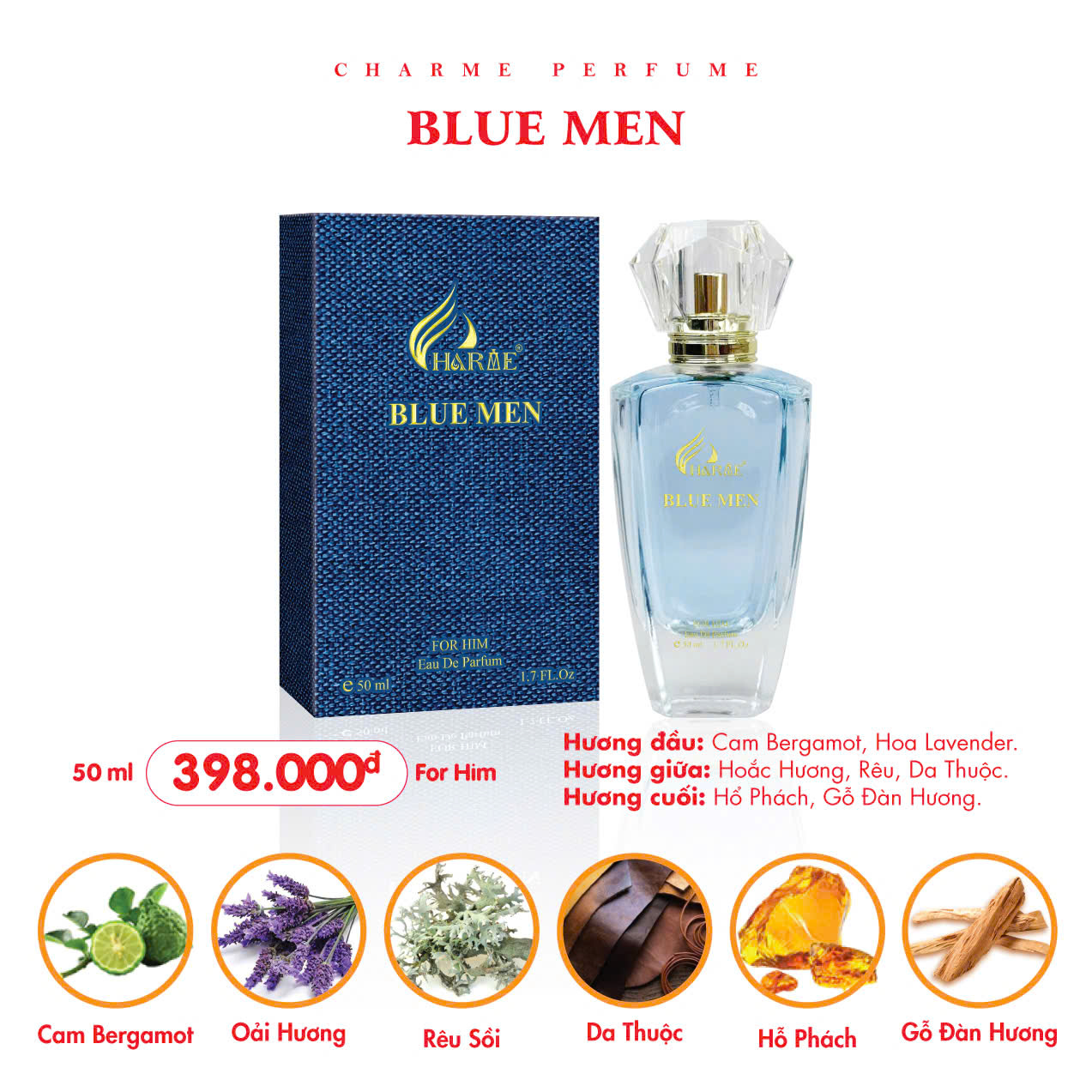 Nước Hoa Nam Charme Blue Men 50ml