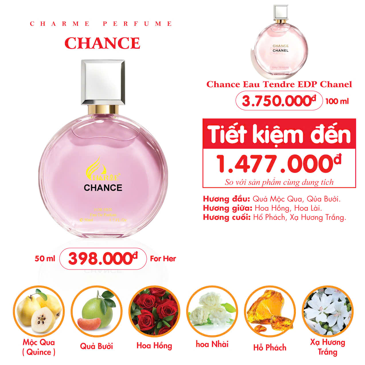 Nước hoa nữ Charme Chance 50ml