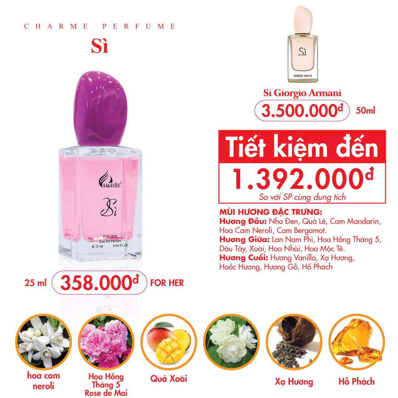 Nước Hoa Nữ Charme Sì 25ml