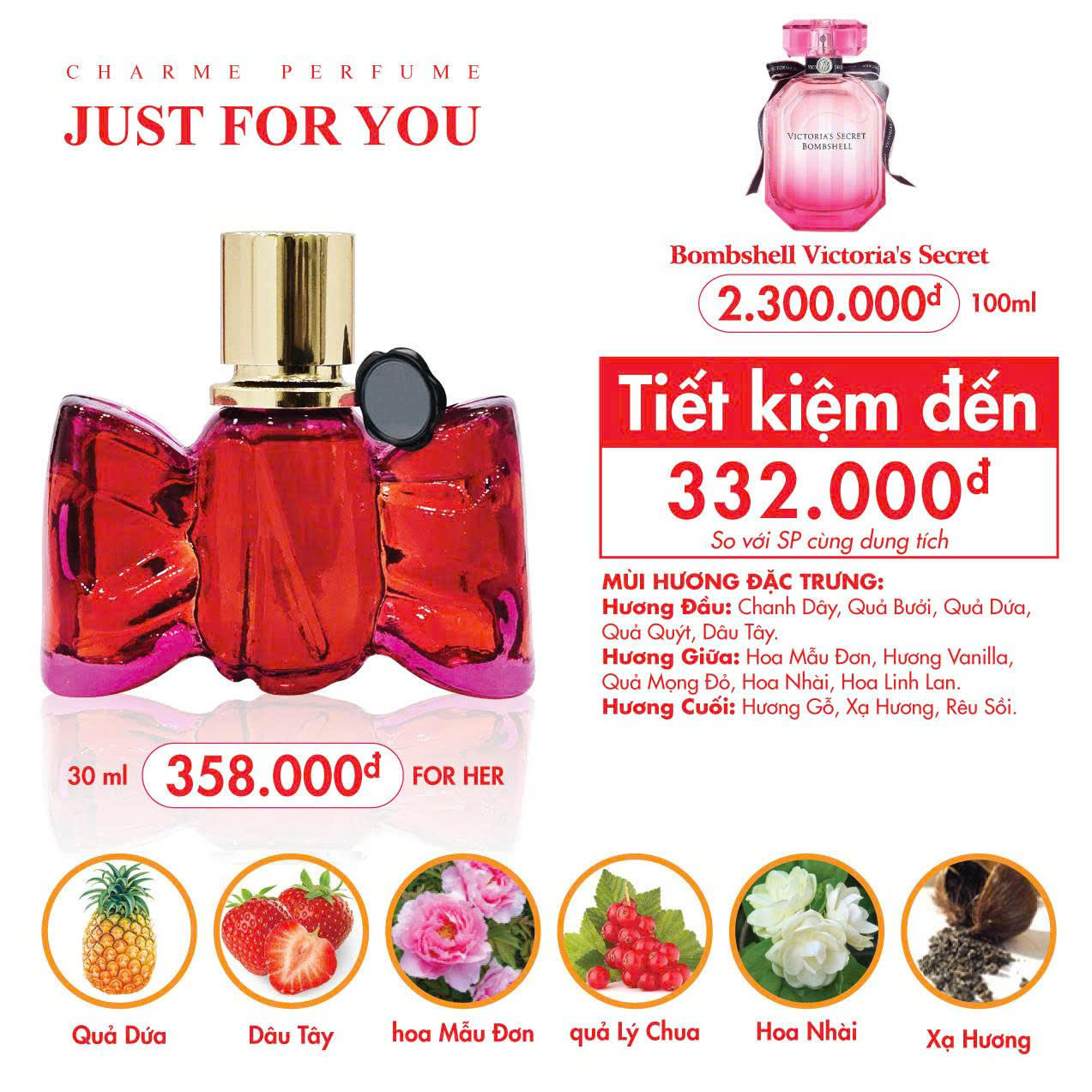 Nước Hoa Nữ Charme Just For You 30ml