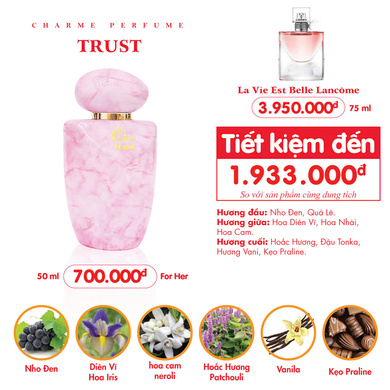 Nước Hoa Nữ Charme Trust 50ml