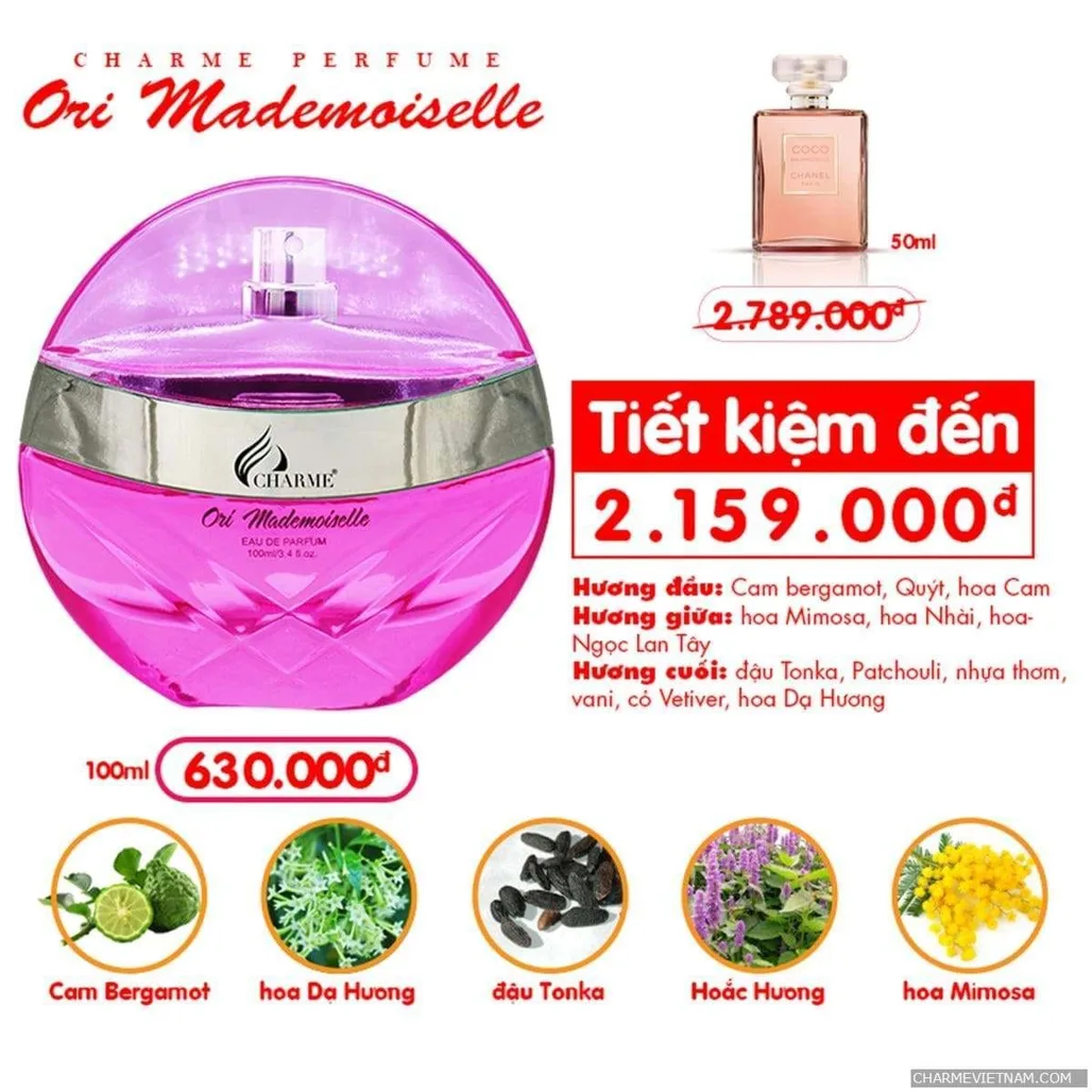 Những thành phần tạo nên Charme Ori Mademoiselle.
